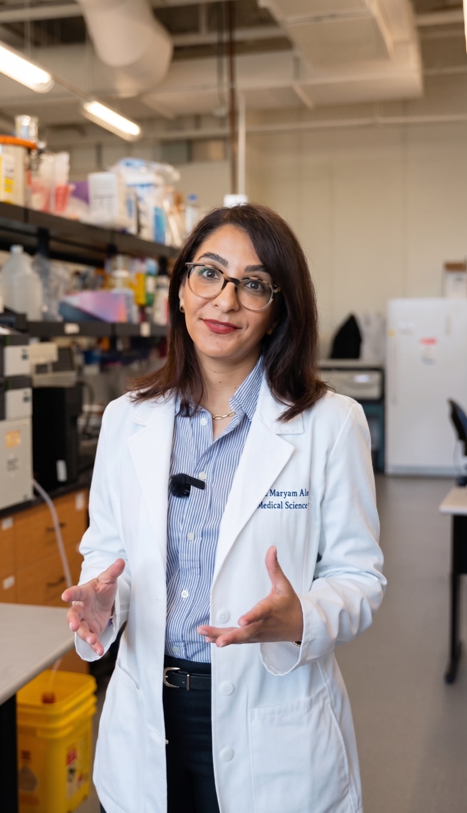 Dr. Maryam Alavi in the laboratory